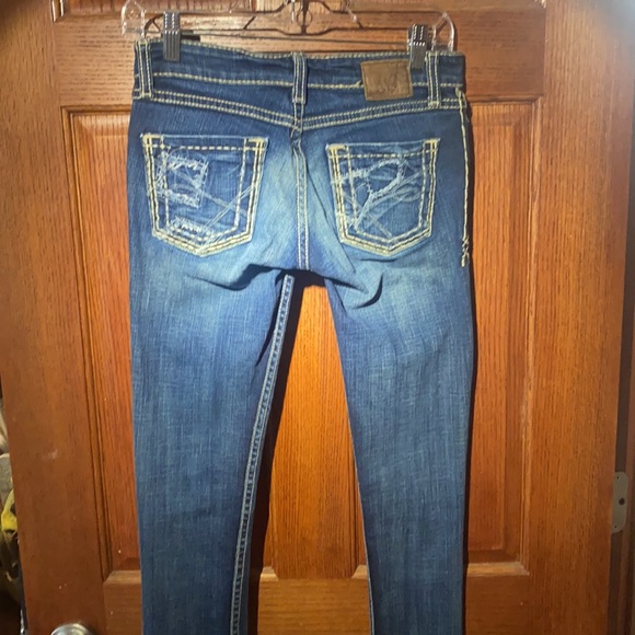 BKE Madison women’s skinny stretch 25x35 1/2 dark blue jeans denim - Picture 5 of 7